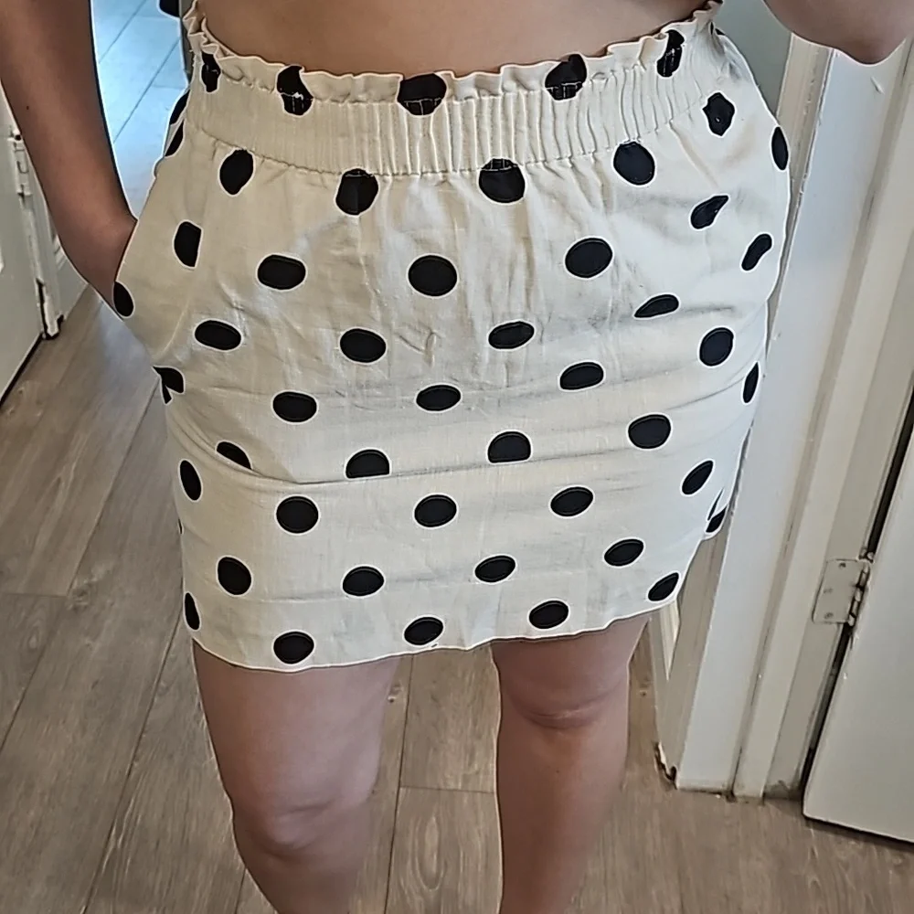 J. Crew linen Polka dot skirt - Picture 6 of 6